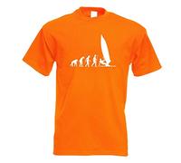 T-Shirt - Evolution de la Voile - Orange - L - imprimé avec Motif - été - Chemise Amusante - Sport - Loisirs
