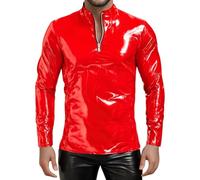 T-shirt exotique décontracté pour homme, couleur unie, coupe confortable, polyvalent, garde-robe pour toutes les saisons, Rouge, M