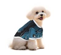 T-shirt extensible à manches courtes en coton doux imprimé lucioles et lanternes pour chihuahuas, chiots et petites races de chiens