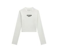 T-shirt extensible en cÃŽtelÃ©e manches longues fille Guess Blanc 8 ans