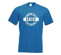 T-Shirt - Fabriqué en Italie - Bleu Royal - L - imprimé avec Motif - été - Chemise Amusante - Sport - Loisirs