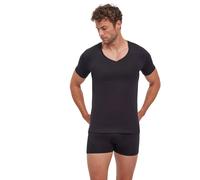 FALKE Daily Comfort Multipack Deep V Neck M S/s Ts coton respirant 2 pièces, Sous-vêtement Homme, Noir Black 3000, L