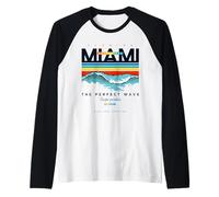 T-Shirt Fantaisie Miami Beach avec Inscription « I Love Miami Florida » Manche Raglan