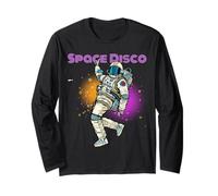 T-Shirt Fantaisie Space Disco Astronaute Dance et Designs Cool Manche Longue