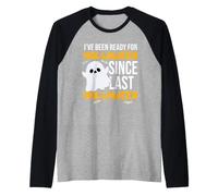 T-Shirt fantôme d'halloween Amusant Halloween Gothique Vibe sorcière Vie Manche Raglan