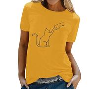 T-Shirt Femme à Manches Courtes Grande Taille Été Chemisiers Et Blouses Femme Chic Grande Taille à Imprimé Fleuri Ample Casual Col Rond Tops Femme Sexy Imprimé Top Colorées Mode Blouse Haut