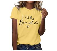 T-Shirt Femme À Manches Courtes/Manches Longues Col en V Tee Shirt et élégant Tuniques De Base D'été et d'hiver T-Shirt Personnalisé Basique pour l'Été(T Shirt Femme Jaune,S)
