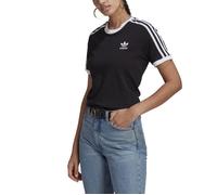T-Shirt Femme - ADIDAS - Adicolor Classics 3-Stripes - Manches Courtes - Col Capuche - Noir 34