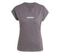 Adidas Damen Essentials Linear Cotton T-Shirt, Grey strata/White, M