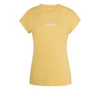 adidas Damen Essentials Linear Cotton T-Shirt, Semi Ice Tangerine/White, XS