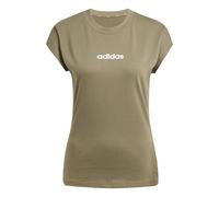 Adidas T-shirt femme Essentials Linear Cotton, Olive Strata/White, XS