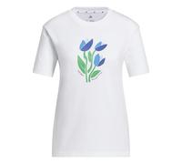 adidas Femme Floral Bloom At Your Own Pace Graphic Shirt, White, L