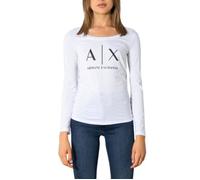 T-shirt femme - Armani Exchange - Blanc - Manches longues - 100% coton - Coupe regular XL