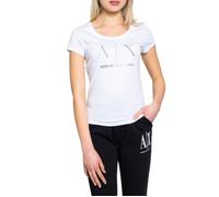 T-shirt Femme - Armani Exchange - Noir/Blanc - 100% Coton - Manches Courtes - Col Rond S