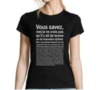 T-Shirt Femme - Astérix et Obélix - Bonne ou Mauvaise styliste - Manches courtes - Col arrondi - Noir S