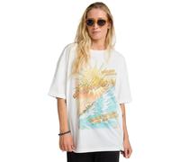 BILLABONG T-shirt oversize 'WHERE THE SUN C' bleu ciel / jaune / mandarine / blanc, Taille S