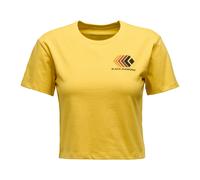 Black Diamond Faded Crop Short Sleeve T-shirt Jaune S Femme