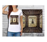 T-shirt femme blanc Mickey Bad Boy Wanted Box Dingo - Licence Mickey Mouse - Taille L L