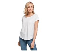 T-shirt femme BUILD YOUR BRAND Long Slub Tee 100% coton 140 g/m² manches courtes extra-long blanc 4XL