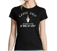 T-Shirt Femme - Carpe Diem - Cueille Le Jour - Manches Courtes - Couleur Noir - Coupe Regular S