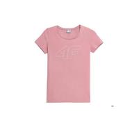 T-shirt Femme Classique 4F en Coton Rose Clair avec Grand Logo - Taille XS XS