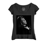 T-Shirt Femme Col Echancré Ella Fitzgerald Chanteuse Photo De Star Célébrité Vieille Musique Original