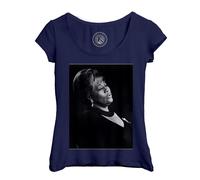 T-Shirt Femme Col Echancré Ella Fitzgerald Chanteuse Photo De Star Célébrité Vieille Musique Original