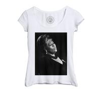 T-Shirt Femme Col Echancré Ella Fitzgerald Chanteuse Photo De Star Célébrité Vieille Musique Original