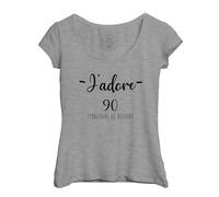 T-Shirt Femme Col Echancré J'adore 90 Territoire De Belfort Departement France Region