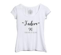 T-Shirt Femme Col Echancré J'adore 90 Territoire De Belfort Departement France Region