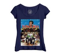 T-Shirt Femme Col Echancré Jumanji Robin Williams Film Aventure
