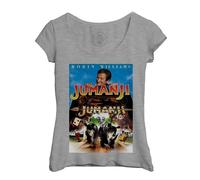 T-Shirt Femme Col Echancré Jumanji Robin Williams Film Aventure