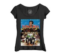 T-Shirt Femme Col Echancré Jumanji Robin Williams Film Aventure