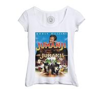 T-Shirt Femme Col Echancré Jumanji Robin Williams Film Aventure