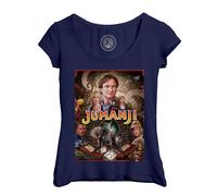 T-Shirt Femme Col Echancré Jumanji Robin Williams Film Aventure Dessin