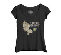 T-Shirt Femme Col Echancré Territoire De Belfort 90 Département Carte Ancienne