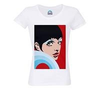 T-Shirt Femme Col Rond Coton Bio Andy Warhol Portrait Liza Minnelli Actrice Pop Art 70's