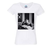 T-Shirt Femme Col Rond Coton Bio Audrey Hepburn sur Son Lit Actrice Hollywood Star