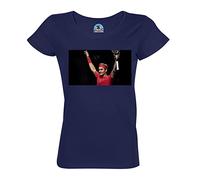 T-Shirt Femme Col Rond Coton Bio Roger Federer Vainqueur Celebrant Athlete Star Tennis Champion
