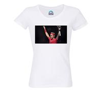 T-Shirt Femme Col Rond Coton Bio Roger Federer Vainqueur Celebrant Athlete Star Tennis Champion