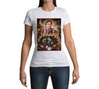 T-Shirt Femme Col Rond Jumanji Robin Williams Film Aventure Dessin