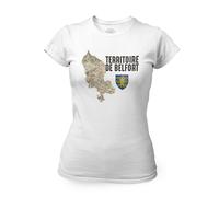 T-Shirt Femme Col Rond Territoire De Belfort 90 Département Carte Ancienne