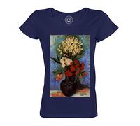 T-Shirt Femme Col Rond Vase avec des Fleurs Van Gogh Peinture Post Impressionisme