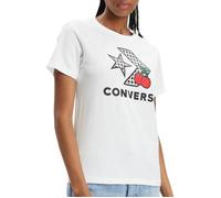 T-shirt Femme Converse Star Chevron Infill Blanc - Coton - Manches courtes - Col arrondi