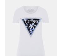 T-Shirt Femme Coton Manches Courtes Guess W5RI00J1314 G011 Blanc