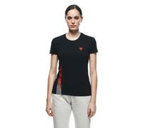 T-Shirt Femme Dainese DAINESE LOGO LADY En Coton Noir Rouge