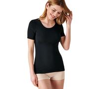 Damart - T-Shirt Fine Côte Thermolactyl, Femme, Noir, Taille L, Manches Courtes