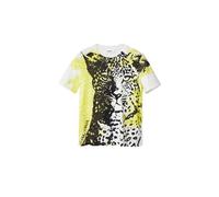 T-shirt femme Desigual Wild wild tiger - jaune/blanc - XL L