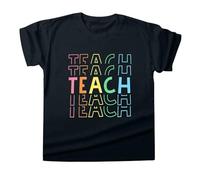 T-Shirt Femme d'Été Manches Chic Vêtements intemporels pour Femme - T-Shirt décontracté Polyvalent avec Lettres imprimées idéal pour la Journée des Enseignants et la Saison Scolaire (Black, M)
