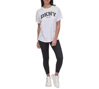 Dkny Arched Varsity Glitter Logo Short Sleeve T-shirt Blanc XS Femme
